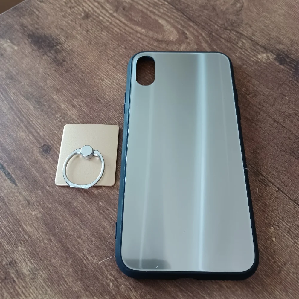 Gold metallic iphone case w/ ring stand